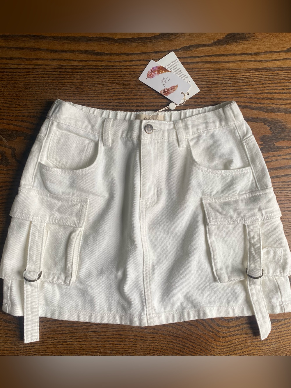 NEW - Girls White Cargo Shorts with Buckle Detail